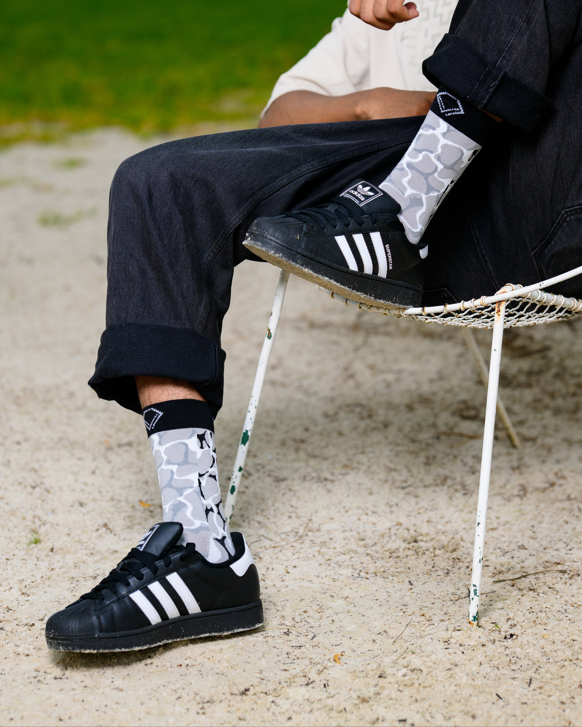 Black Patterned Socks
