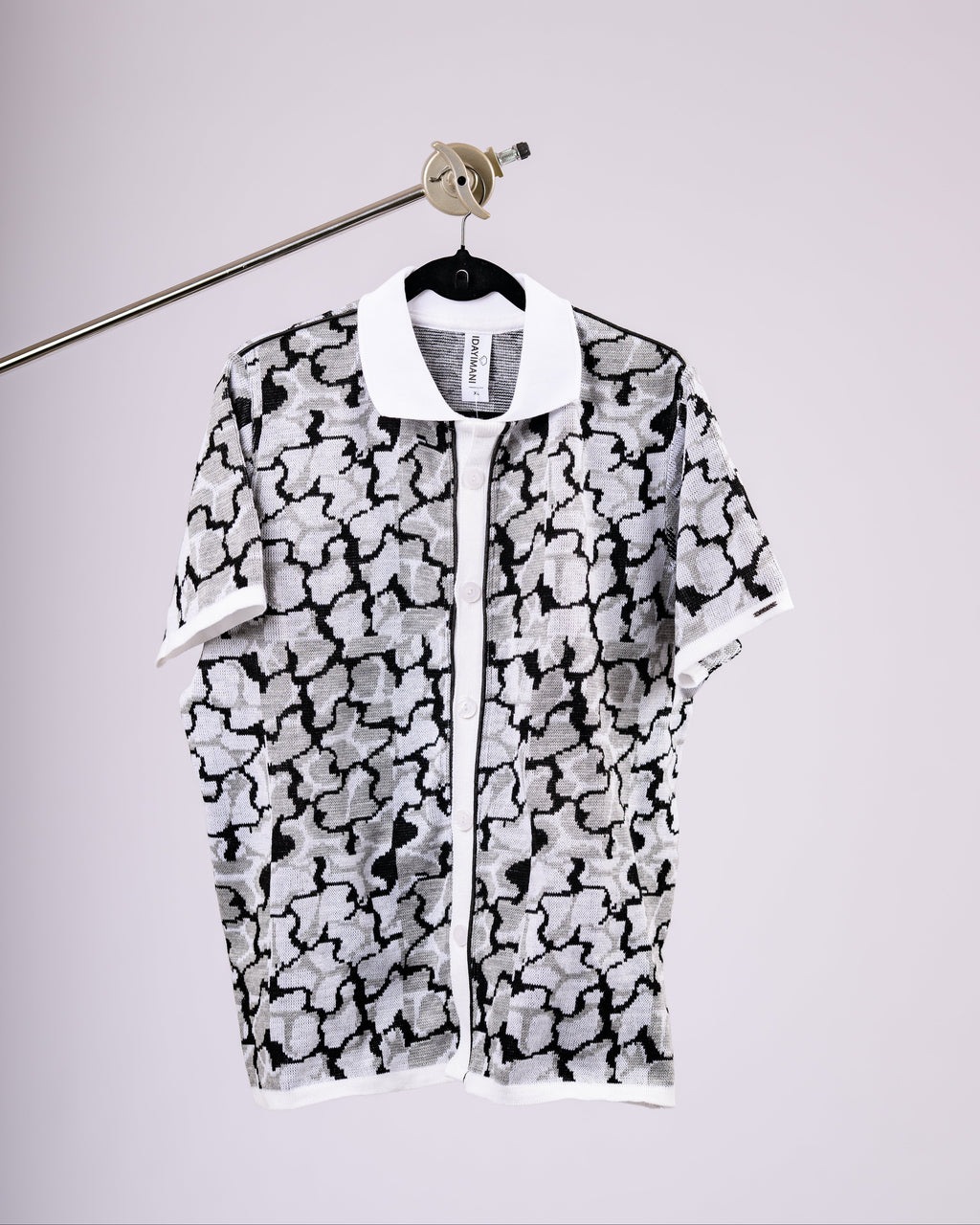 Black Short Sleeve Button-up Shirt