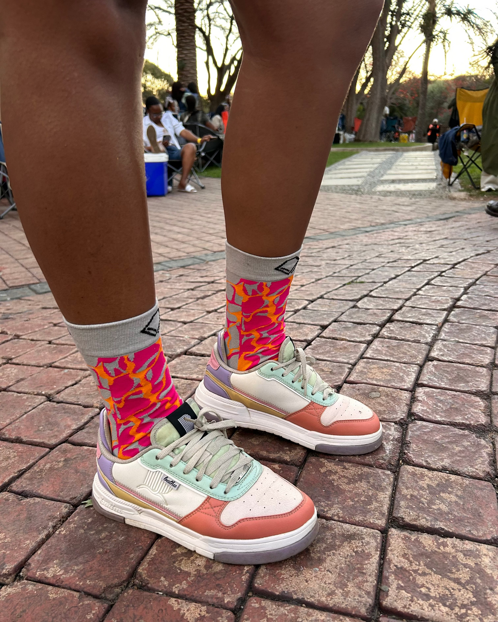 Pink Patterned Socks